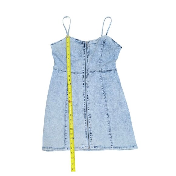 ๐ Denim Co. Zip-Front Acid Wash Denim Mini Dress โ Size 8 US โ EUC - Picture 8 of 10